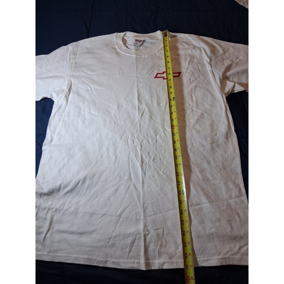 Chevrolet Shirt Mens XL White Short Sleeve Cotton Chevy Cars Trucks Cotton - Picture 3 of 6